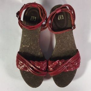 Red Gap Ankle Strap Sandals